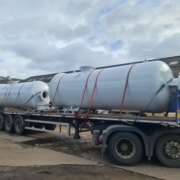 2 Abbotts expansion vessels loaded on a lorry ready to be shipped