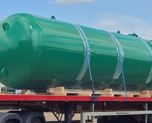 20m3 green Abbotts pressure vessel containing a compressed gas