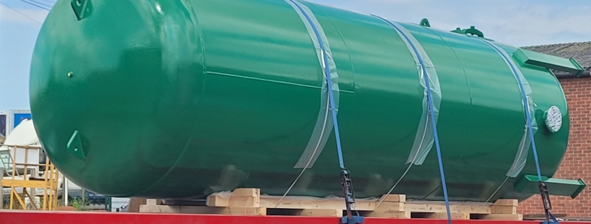 20m3 green Abbotts pressure vessel containing a compressed gas
