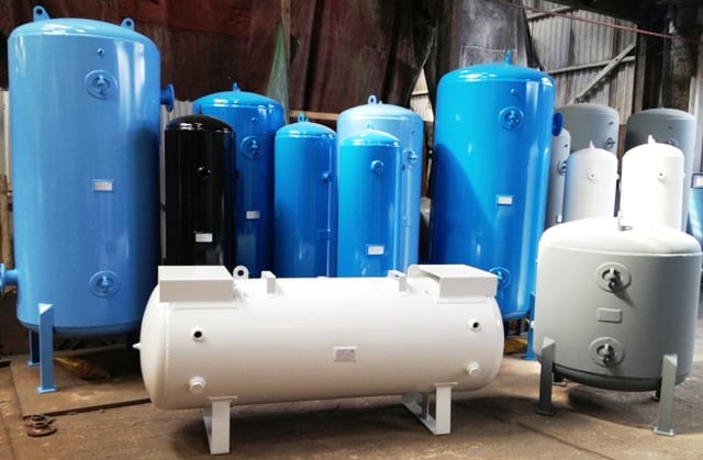 Vertical and horizontal welded Air Receivers and Pressure Vessels